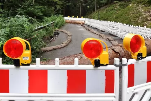 Die Forststraße im Gimmeldinger Tal ist gesperrt. 