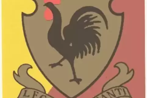 Der schwarze Hahn, das Wappentier der Chianti-Liga. Die war ursprünglich ein politisches Bündnis. Heute steht der Hahn für einen