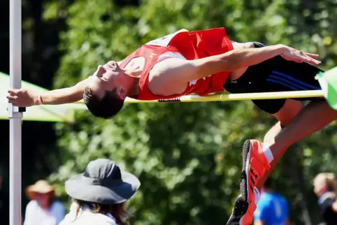 Bei 1,99 Meter war Schluss für Aaron Strupp. Er wurde trotzdem Zweiter im Hochsprung-Finale der U23. 