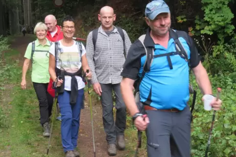Auch einheimische Marathonwanderer zieht es zum Felsenwanderweg, so wie zuletzt diese Gruppe vom Heimatverein Heltersberg. 