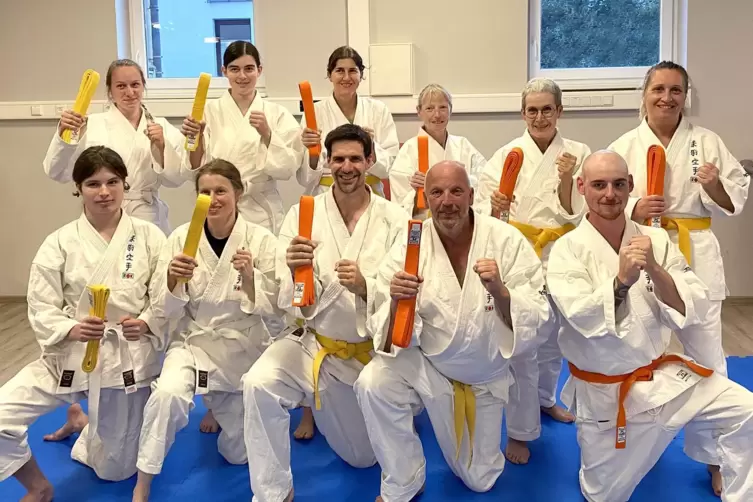 Haben sich für Trainingsfleiß selbst belohnt: Kampfsportler vom Verein Jiu-Jitsu-Karate Rockenhausen. 