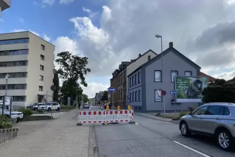 Einbahnstraße: Die Landauer Straße kann während der Bauarbeiten in Richtung Hofenfels-Kreisel befahren werden. Einige Autofahrer