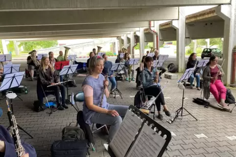 Probe des Fusions-Orchesters im Parkhaus.