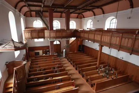 Das Innere der protestantischen Kirche von Westheim. 