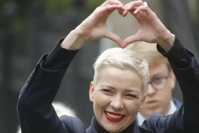 Das Herz als Markenzeichen: Maria Kolesnikowa.
