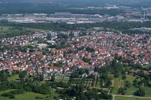 Maximiliansau aus der Luft.