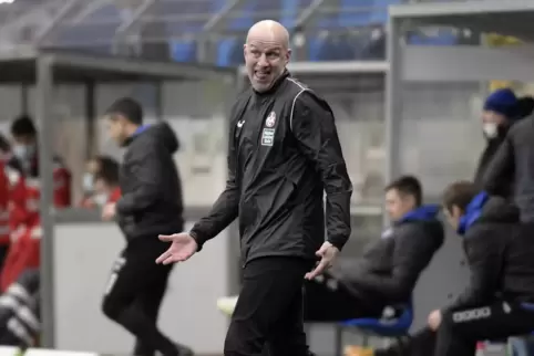 Verschmitzt und erfreut nach dem Derbysieg: Marco Antwerpen debütierte im Februar dieses Jahres mit einem 2:0 beim SV Waldhof Ma