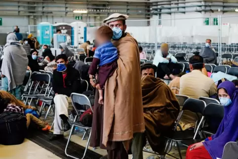 Flüchtlinge auf der Aibase in Ramstein.