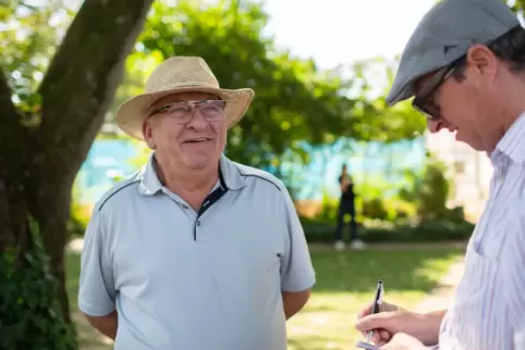 Theo Stefan (links) im Gespräch mit Volker Endres.