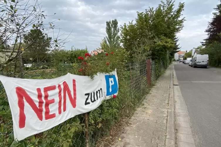 Protest: Seit zwei Jahren kämpft die Freinsheimer Bürgerinitiative gegen den geplanten Großparkplatz zwischen Burgstraße (hier i