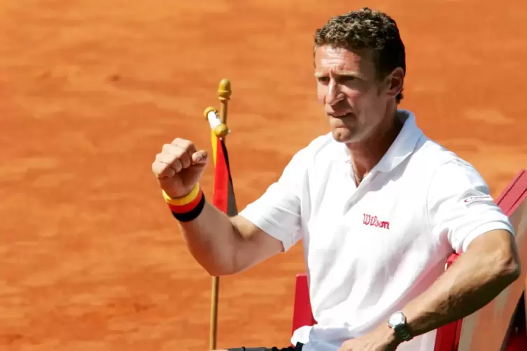 Patrik K&uuml;hnen jubelt als Davis-Cup-Kapit&auml;n. 