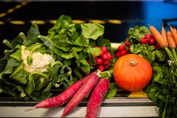 Appetitliche Dekoration: Das Gem&uuml;se kommt vom nahen Pfalzmarkt. 