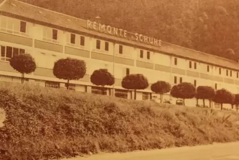 Unser Foto aus den 1950er Jahren zeigt den damaligen Neubau der Remonte-Schuhfabrik entlang der alten B10 in Wilgartswiesen.