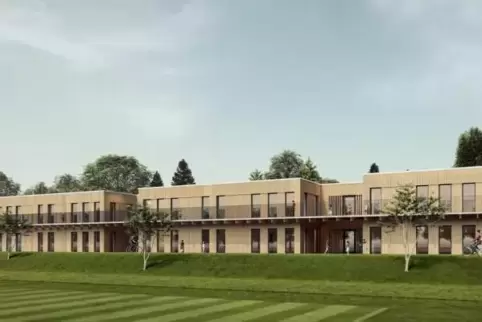 Langgezogener Baukörper an der Ostseite des Stadions: So sollen die Kitas nach Vorstellung der Architekten aussehen. Langgezogener Baukörper an der Ostseite des Stadions: So sollen die Kitas nach Vorstellung der Architekten aussehen.