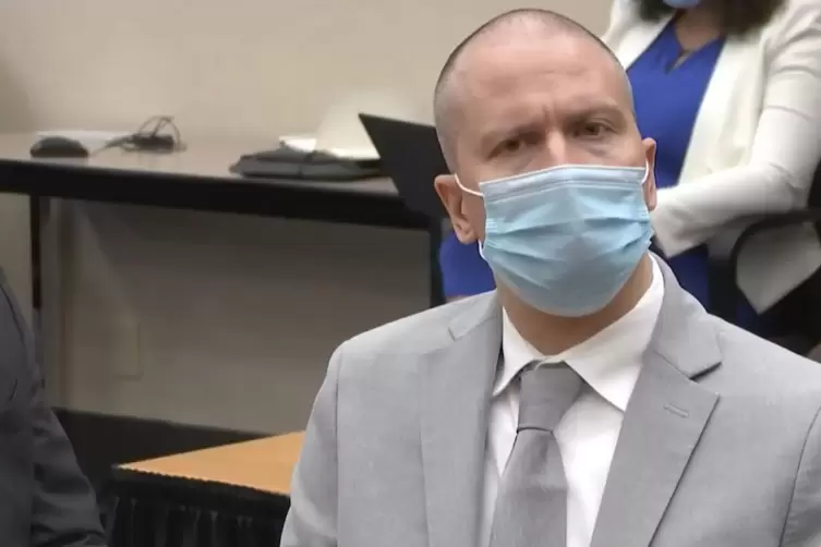Derek Chauvin bei der Urteilsverkündung im Juni 2021. 