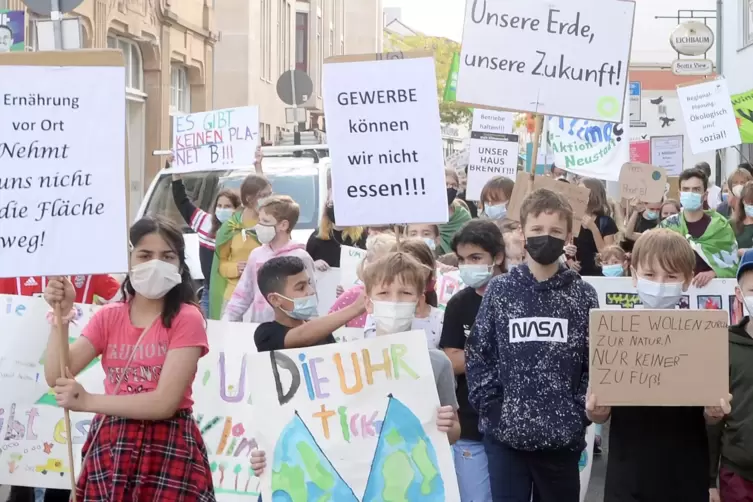 Beim Klimastreik hielten sich alle an die Maskenpflicht. Trotzdem wurde laut skandiert.