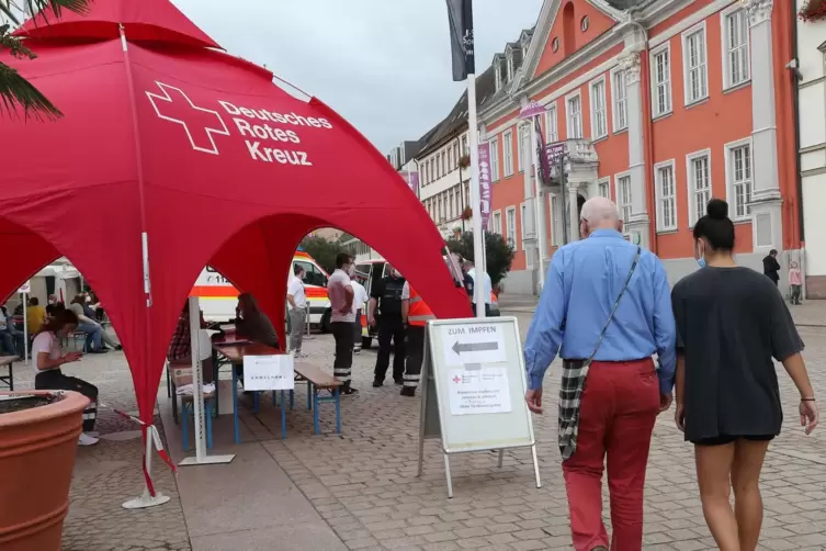 Einkaufen, impfen, wählen: besonderer Sonntag in Speyer.