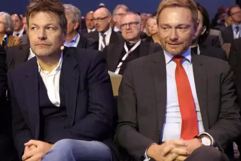 Bald ein gewohntes Bild? Robert Habeck, derzeit Ko-Chef der Grünen (links) Seit an Seit mit FDP-Chef Christian Lindner.