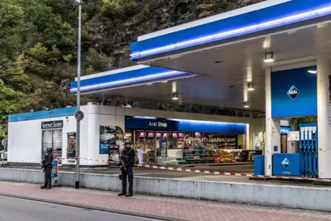 Die Tankstelle, an der sich die Tat ereignet hat.