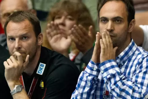 Bob Hanning (rechts) im Jahr 2011 mit seinem Lieblingstrainer Dagur Sigurdsson, dem späteren Coach des deutschen Nationalteams.