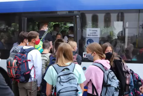 Alltägliches Gedränge: In manchen Bussen werden wohl nie alle Schüler einen Sitzplatz bekommen. Das Gesetz sieht Stehplätze vor.