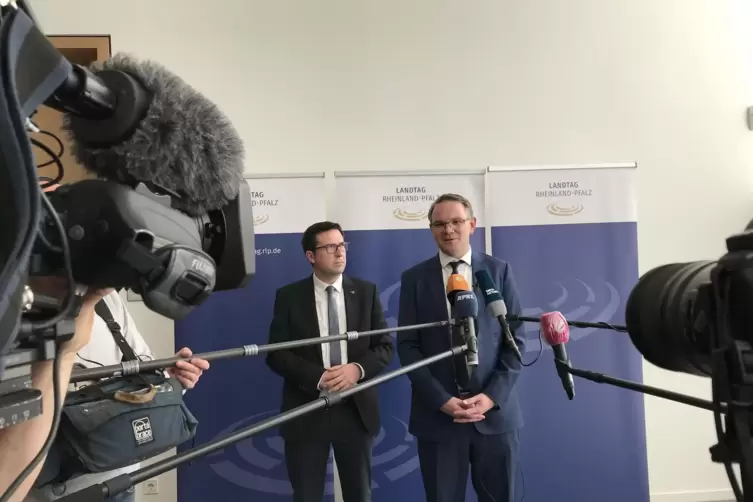 Marcus Klein (CDU) und Martin Haller (SPD), die Vorsitzenden des Untersuchungsausschusses. 