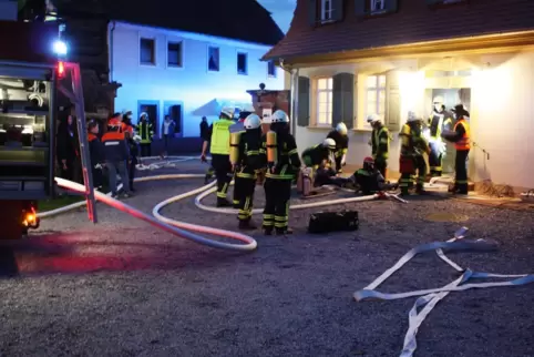 Die Rettung von acht Vermissten haben die Wehrleute aus der VG am Freitagabend geübt. 