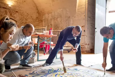 Kunst bewegt Grenzen, (v.l.): Banafshe Haidary, Amirreza Shadab, Mohamed Ferraouni, Hedayatollah Alizahi. 