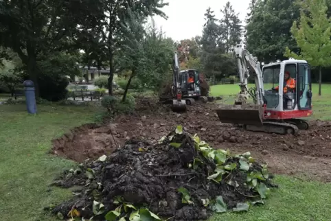 Den kleinen Teich im Kurpark gibt es nicht mehr.