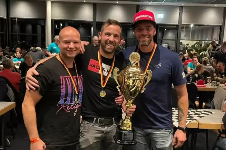 Erfolgstrio: Dennis Heusch, Philip Becker, Danny M&auml;rtz (von links).