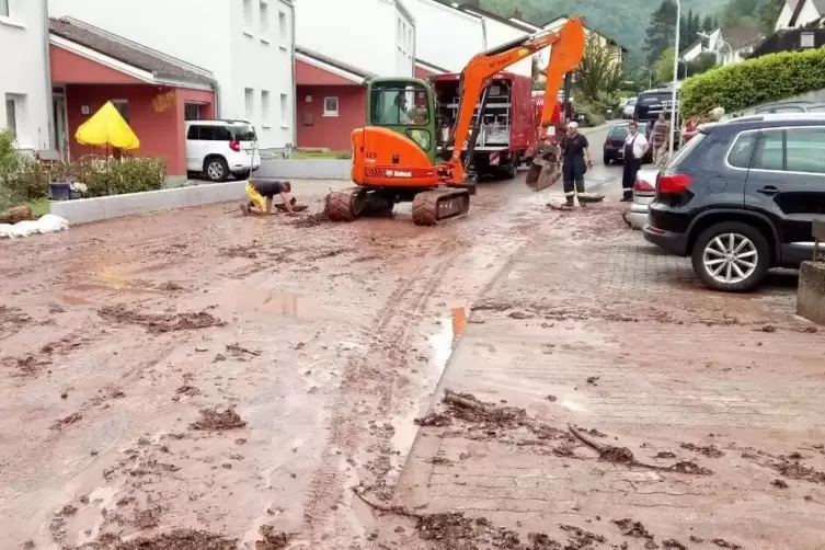 Schlammmassen rauschten 2016 vom Klingelberg in die Annweilerer Wohngebiete.
