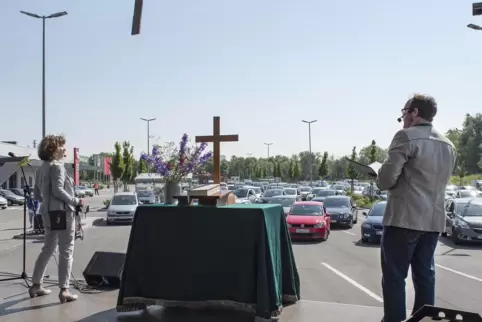 Die Autogottesdienste sind sehr gut besucht – hier ein Archivfoto aus dem Mai 2020. 