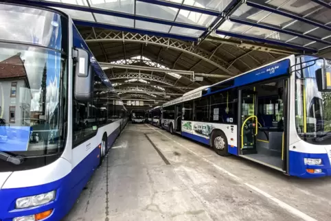 Der Busparkplatz der Palatina Bus GmbH in Edenkoben.