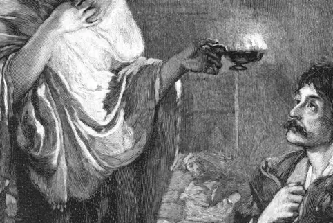 Mythos: So kannte sie ihre Zeit – Florence Nightingale im Feldlazarett auf einer Illustration von 1855. Sie beschäftigte sich au