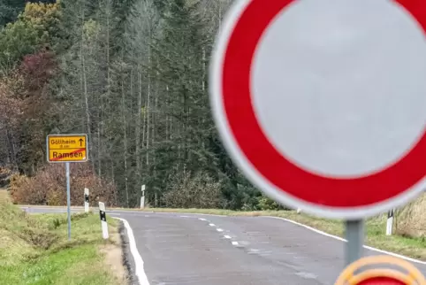 Die Landstraße 396 zwischen Ramsen und Abzweigung Rosenthalerhof, war zwischen 9 Uhr und 16 Uhr wegen umgestürzter Bäume für den