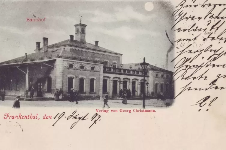Der Bahnhof auf einer Ansichtskarte von 1897. 