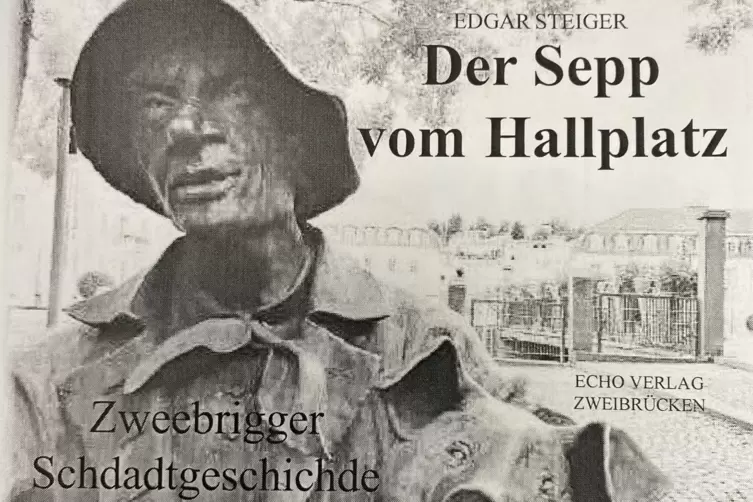 Der Schweinehirt ziert das Cover. Die Figurengruppe aus Bronze von Kurt Grabert steht seit 1990 auf dem Hallplatz. 