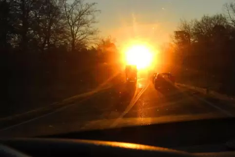 War der Grund für den Sturz: die tief stehende Sonne.