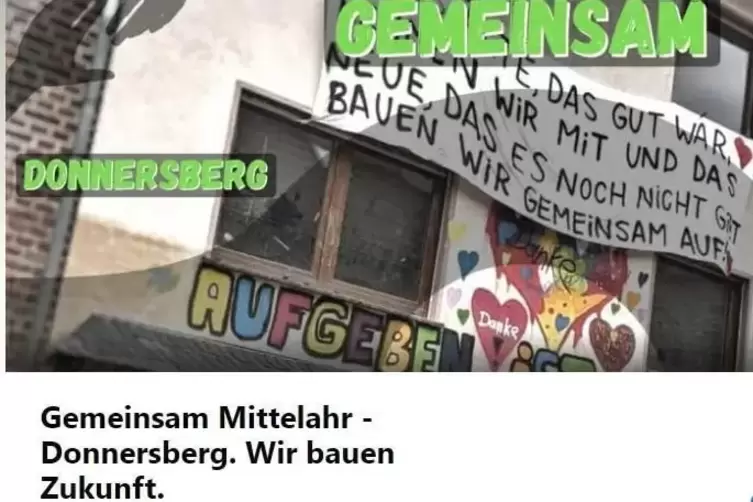 Die Facebook-Gruppe „Gemeinsam Mittelahr - Donnersberg. Wir bauen Zukunft“.