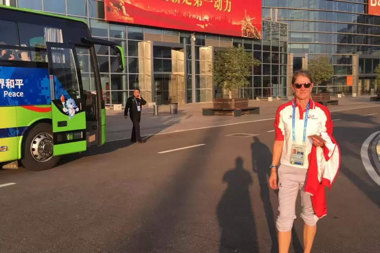 In China im Einsatz: Kerstin Hempel-Huske aus Pirmasens, Ex-Judo-Nationalmannschaftsmitglied.