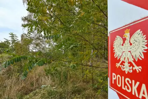 Die deutsch-polnische Grenze bei Coschen in Brandenburg.