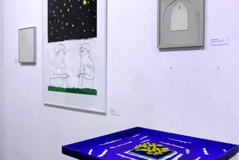 So sieht es aus, wenn die Kunst von Mario Müller-Ruiz in Dialog tritt mit Arbeiten von Michael Volkmar.