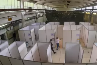 Innenansicht des Impfzentrums auf dem Windhof.