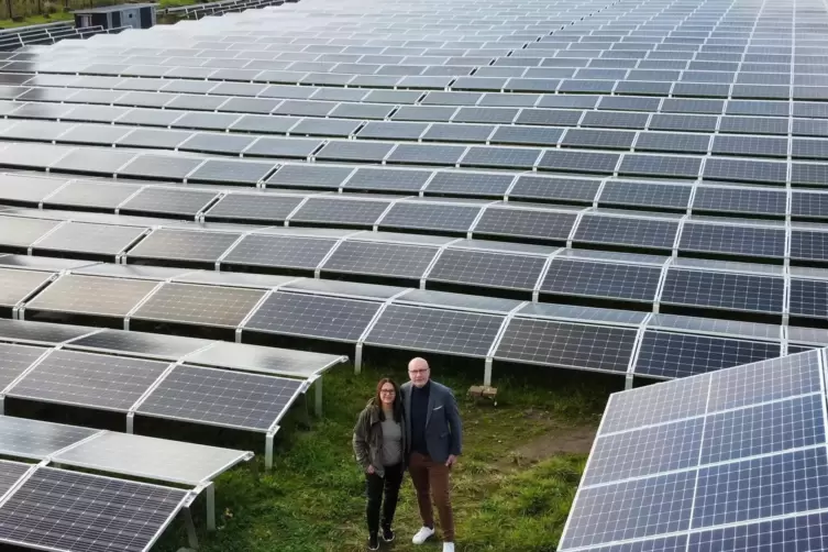 Der Solarpark von Heike und Jürgen Hornberger.