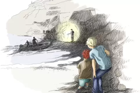 Illustrationen und Tuschezeichnungen von Manja Adamson zur Buchreihe „Matti und Max“ sind in der Landauer Stadtbibliothek zu seh
