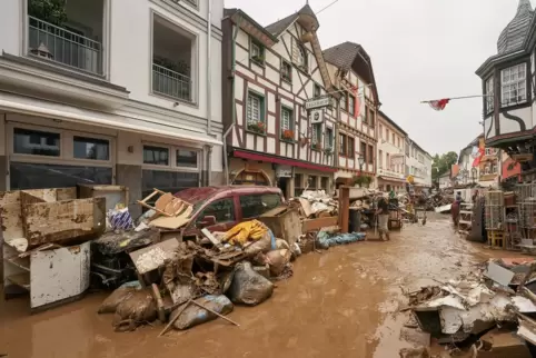 Die Kita St. Martin unterstützt eine Einrichtung in Bad Neuenahr-Ahrweiler, hier eine Aufnahme kurz nach der Flutkatastrophe. 