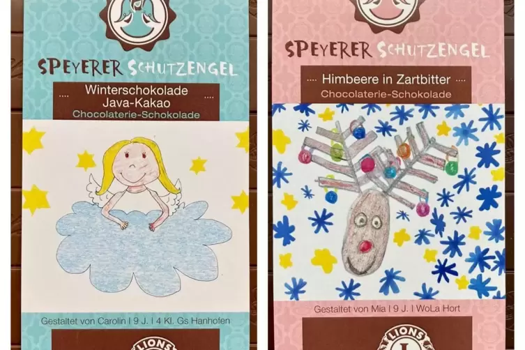 Gut gemalt: die Siegerbilder auf der Schokoladenverpackung.