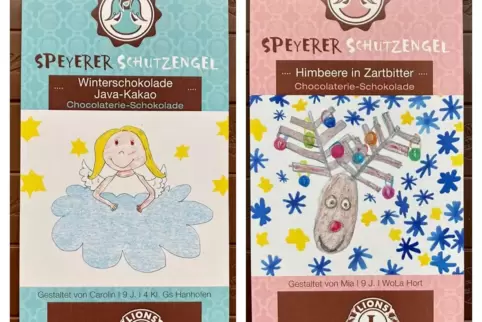 Gut gemalt: die Siegerbilder auf der Schokoladenverpackung.