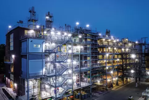 In dieser BASF-Methanpyrolyse-Testanlage in Ludwigshafen arbeiten Forscher des Chemiekonzerns an einem neuen Reaktorkonzept, bei