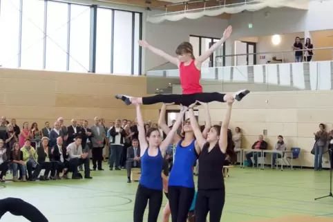 Blick in die Turnhalle der Schule Neue Sandrennbahn.